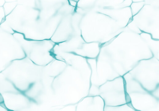 Abstract blue water caustics texture on transparent background. Rippling light reflections on pool surface. Liquid dynamic waves ripple pattern for graphic design and digital art.