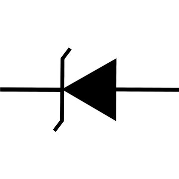 Zener diode reverse biased solid icon electronic symbol