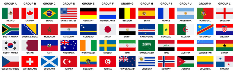 Obraz premium flags of different countries on a white background