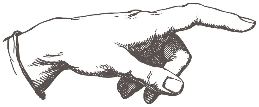 Engraved Shaded Pointer Hand