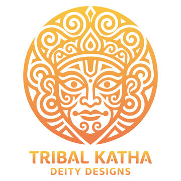 Tribal face design deity pattern.