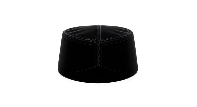 Traditional Indonesian Black Peci (Kopiah) Isolated on White Background &ndash; Muslim Cap Product Photo