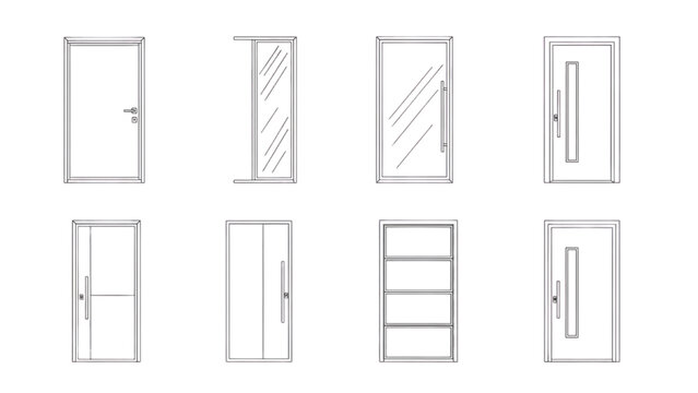 Collection of modern door designs and architectural elements