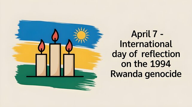 vector illustration of a burning candle, as a symbol of prayer, International Day of Reflection on the 1994 Genocide against the Tutsi in Rwanda.