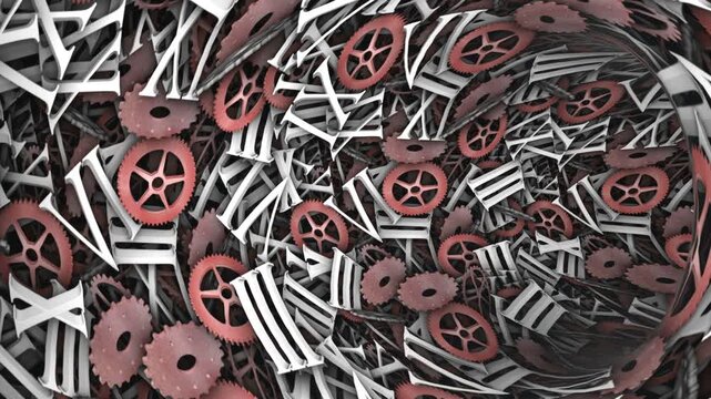 Pieces of Clock Endless Animation, Background, Loop
