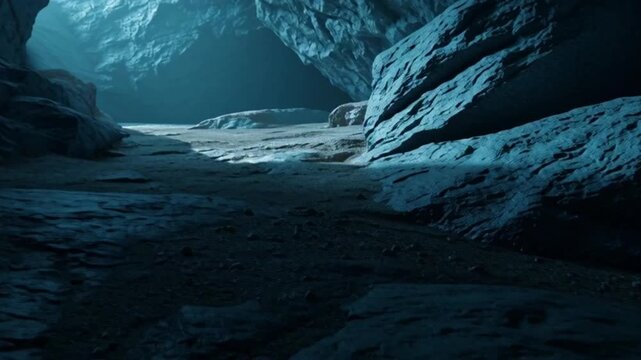 Mysterious and ancient cavern interior, illuminated by a dim, ethereal light, creating a sense of wonder and exploration