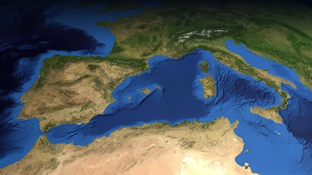 Animated Flight Path Map from Madrid Spain to Atlanta USA