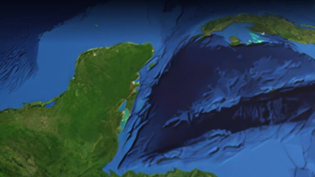 Animated Flight Path from Mexico City to Doha Over Earth Globe