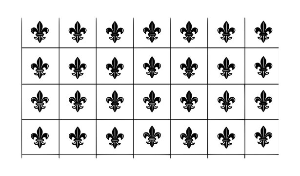 Minimal Fleur-de-Lis Seamless Pattern Monochrome Vector