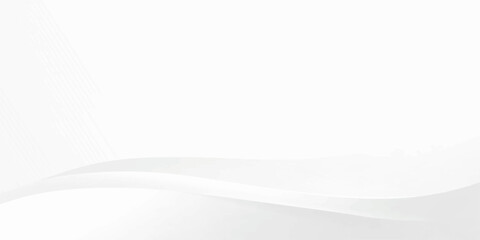 Obraz premium Abstract white background with smooth blue waves and futuristic gray lines creating a soft motion pattern for a professional business wallpaper design