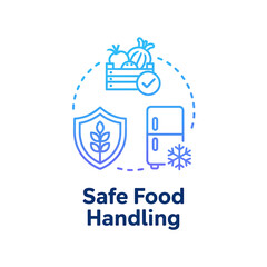 Fototapeta premium Safe Food Handling Concept with Icons Representing Freshness and Preservation
