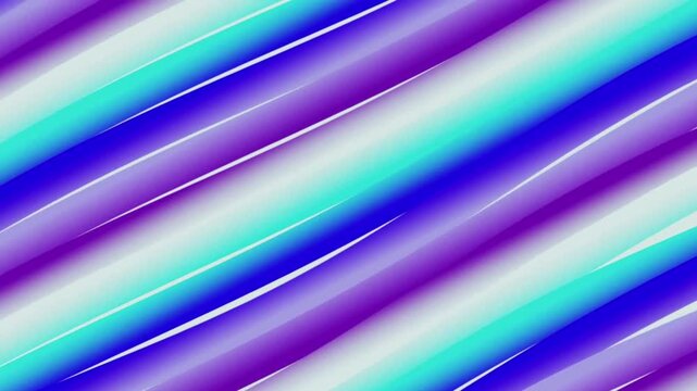 A dynamic abstract pattern with overlapping diagonal lines. The composition is dominated by a refreshing, cool color palette, ranging from royal blue and electric purple to bright cyan and white.