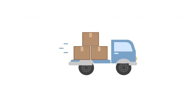 truck animated icon delivery, shipping