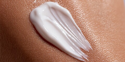 Fototapeta premium Macro sunscreen cream spread on skin surface protection