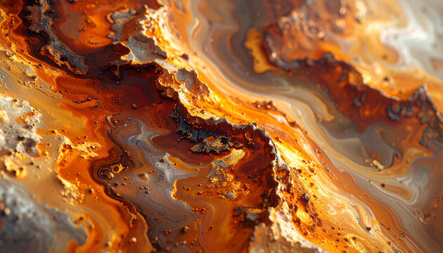 Abstract orange and brown textured surface