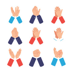 Obraz premium Applause Hands Collection: Clapping, Cheering, Support, Appreciation, Celebration Icons