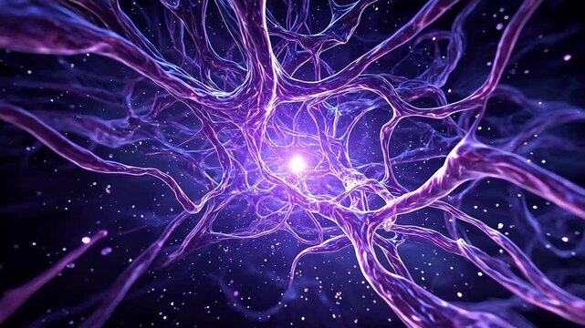 Abstract network of glowing branches