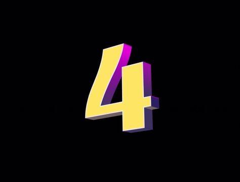 Number 4 Bold Digit Animation for Ranking and List Content