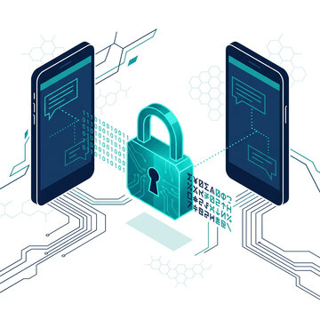End-to-End Encryption Secure Messaging Smartphone Privacy Vector