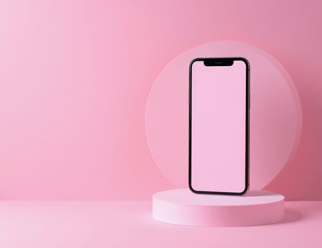 a sleek pink iPhone resting on a white Apple charging stand, displayed on a clean, modern surface