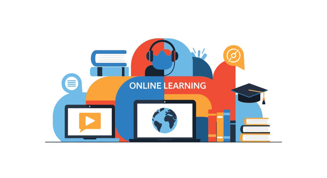 Online Learning Education Technology Concept.