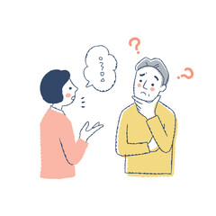 Obraz premium 相手の言葉が理解できないシニア男性