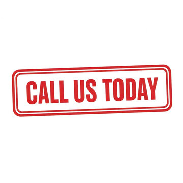 Red call to action banner with white text saying call us today