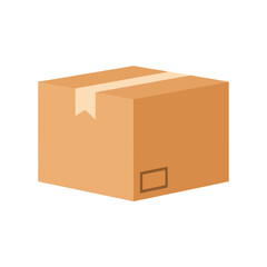 Fototapeta premium A simple brown cardboard parcel box.