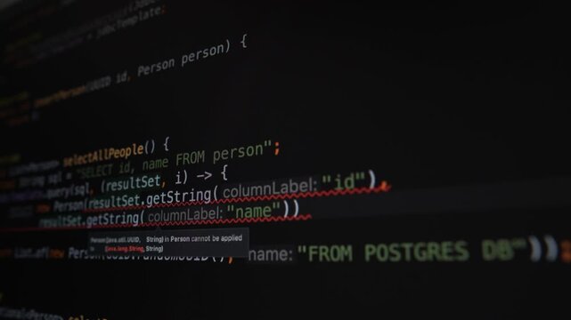 Screenshot of a programmer working on a program, a programmer creating a program on a computer