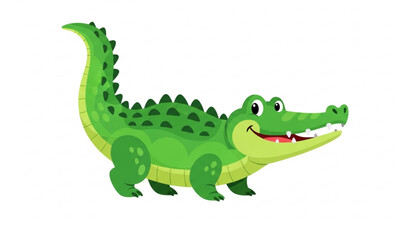 Obraz premium Cute crocodile collection style vector isolated zoo animal illustration
