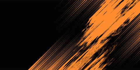 orange black brush Car sticker wrap pattern banner abstract sporty lines black orange color combination grunge brush pattern racing motorsport design © zaini