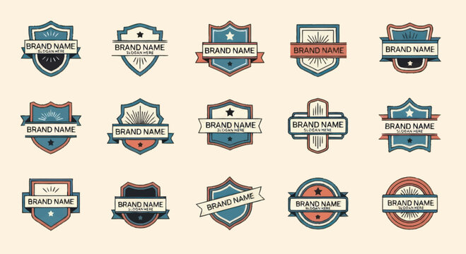 Collection of Vintage Brand Name Emblem Logos.