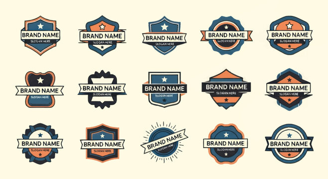 Collection of Vintage Brand Name Labels and Badges.