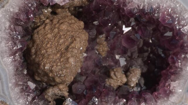 A macro of a deep purple amethyst geode