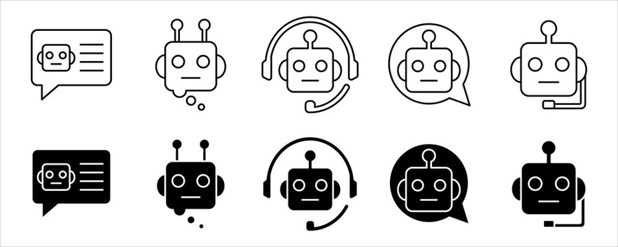 AI Chatbot Robot Support Communication Icon
