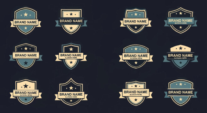 Collection of various shield logos.