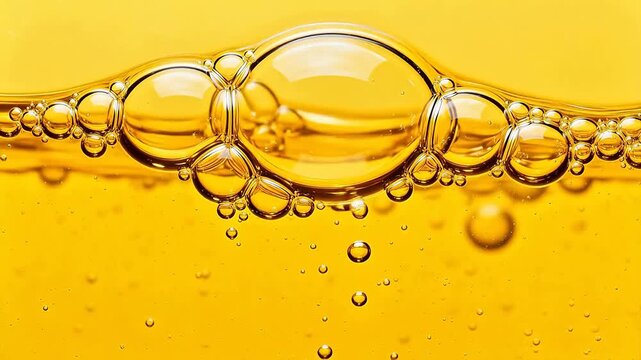 Bubbles in yellow liquid