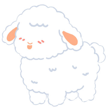 Cute Kawaii Sheep Illustration