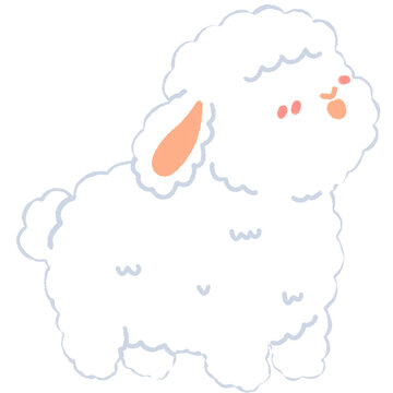 Cute Kawaii Sheep Illustration