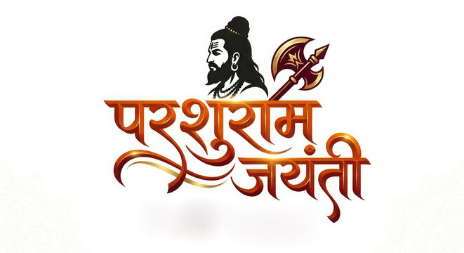 Indian hindu God Parshuram Jayanti wish card design.
