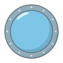 Obraz premium Circular porthole with bolted frame vector illustration