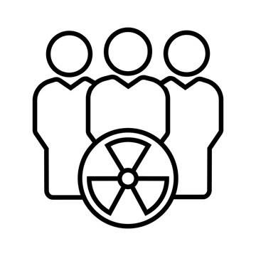 Radiation icon vector. Nuclear energy Illustration sign. Emitting symbol. Nuclear waste logo.