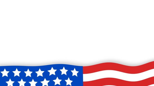 United State America Flag on white Background 