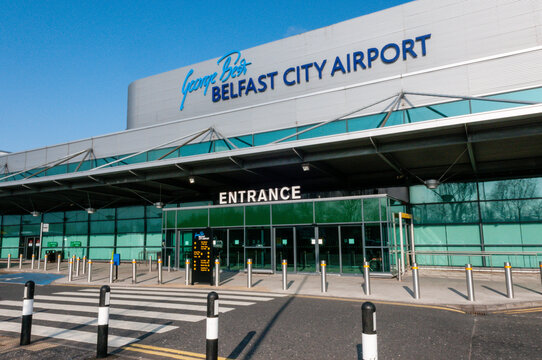 Outside of the George Best Belfast City Airport.