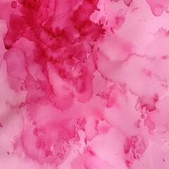 Fototapeta premium A vibrant pink watercolor background with abstract splotches and stains