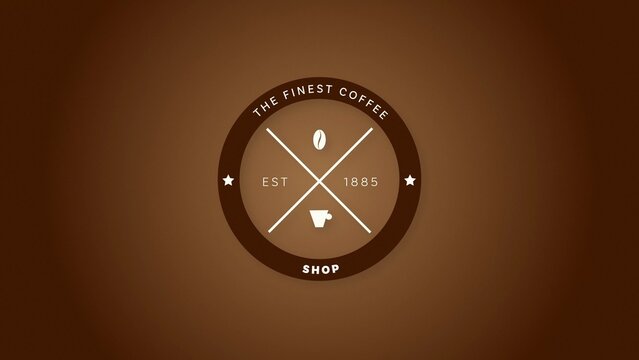 Warm Hot Coffee Bar Cafe Brown Bean Animated Emblem Title Card