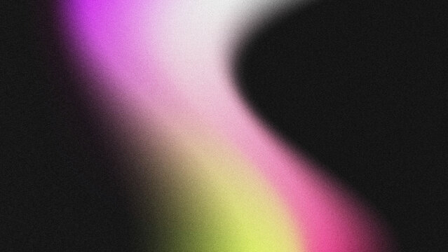 Abstract gradient background with grainy texture, featuring flowing purple, pink, yellow, and green hues against black.