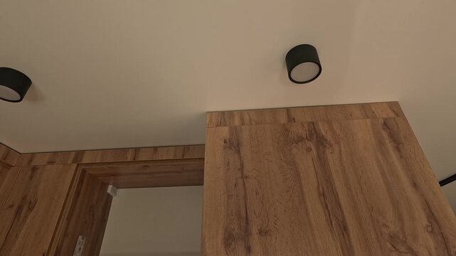 Spotlights in a suspended ceiling
