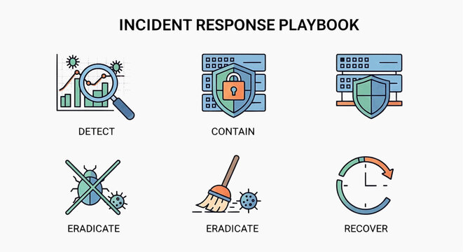 Cybersecurity team detects contain and recover from malware attack on computer systems