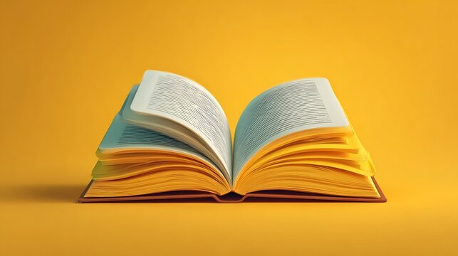 Modern flat open book symbol with bright shadow for online course interfaces pictures